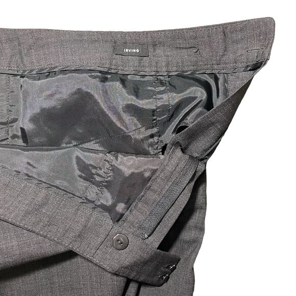 Lafayette 148 Irving Straight Leg Stretch Wool Dress Pants Trousers Gray Size 10 - Picture 5 of 11